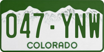 CO license plate 047YNW