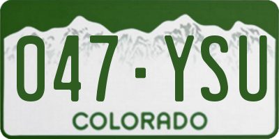 CO license plate 047YSU