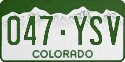 CO license plate 047YSV