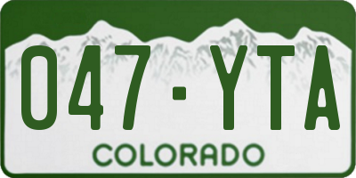 CO license plate 047YTA
