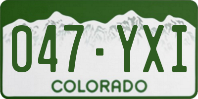 CO license plate 047YXI