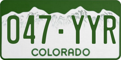 CO license plate 047YYR