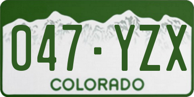 CO license plate 047YZX