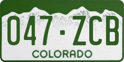 CO license plate 047ZCB