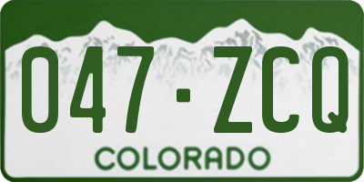 CO license plate 047ZCQ
