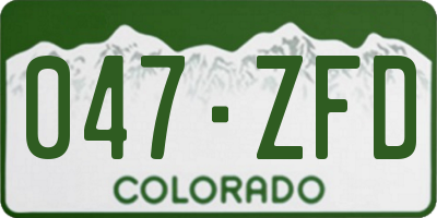 CO license plate 047ZFD
