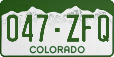 CO license plate 047ZFQ