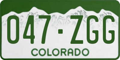 CO license plate 047ZGG