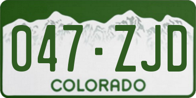 CO license plate 047ZJD