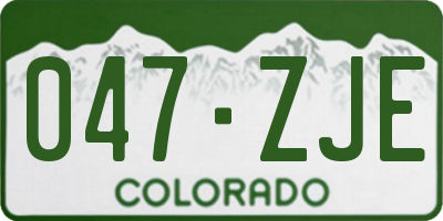 CO license plate 047ZJE