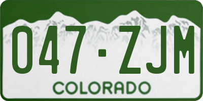 CO license plate 047ZJM