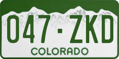 CO license plate 047ZKD