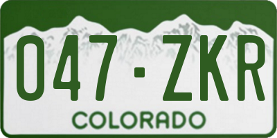 CO license plate 047ZKR