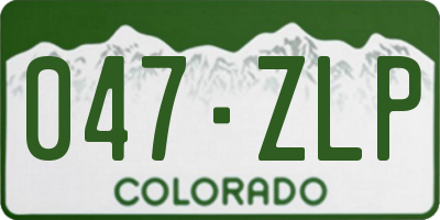 CO license plate 047ZLP