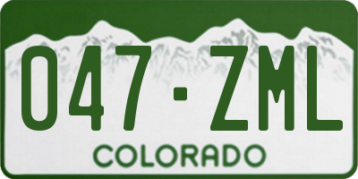 CO license plate 047ZML