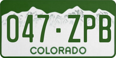 CO license plate 047ZPB