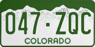 CO license plate 047ZQC