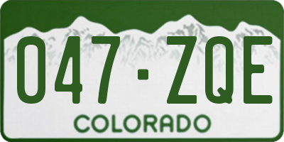 CO license plate 047ZQE