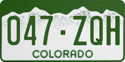 CO license plate 047ZQH