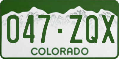 CO license plate 047ZQX