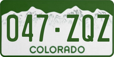 CO license plate 047ZQZ