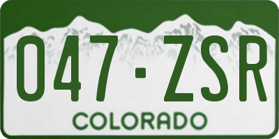 CO license plate 047ZSR