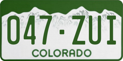 CO license plate 047ZUI