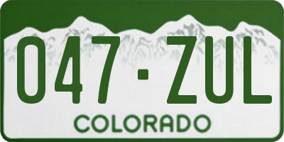 CO license plate 047ZUL