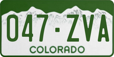CO license plate 047ZVA