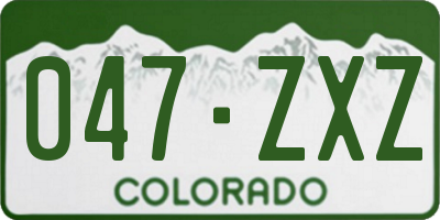 CO license plate 047ZXZ