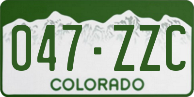 CO license plate 047ZZC