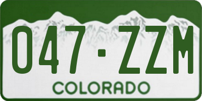 CO license plate 047ZZM