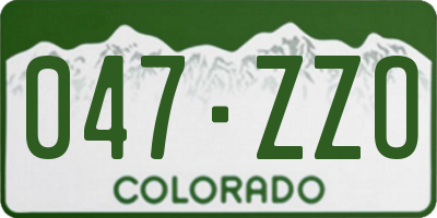 CO license plate 047ZZO