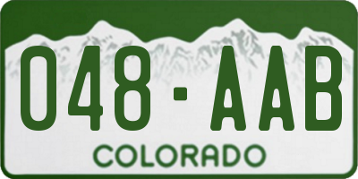 CO license plate 048AAB