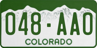 CO license plate 048AAO