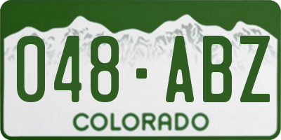 CO license plate 048ABZ