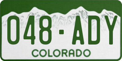CO license plate 048ADY