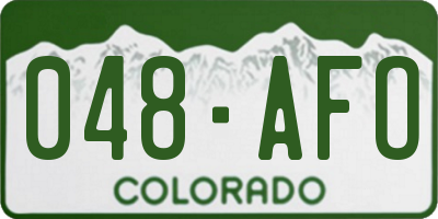 CO license plate 048AFO
