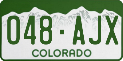 CO license plate 048AJX