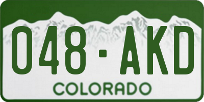 CO license plate 048AKD