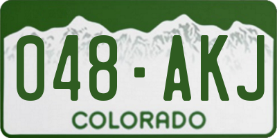 CO license plate 048AKJ