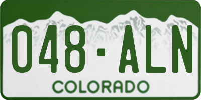 CO license plate 048ALN