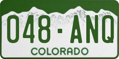 CO license plate 048ANQ
