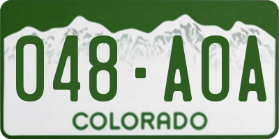 CO license plate 048AOA