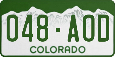 CO license plate 048AOD