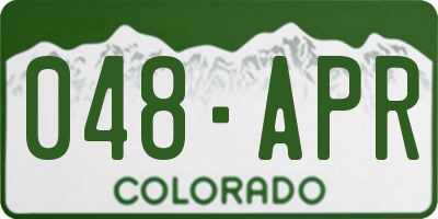 CO license plate 048APR