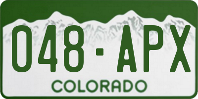 CO license plate 048APX