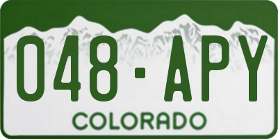 CO license plate 048APY