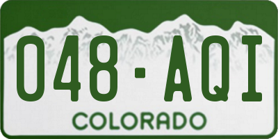 CO license plate 048AQI