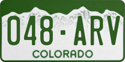 CO license plate 048ARV